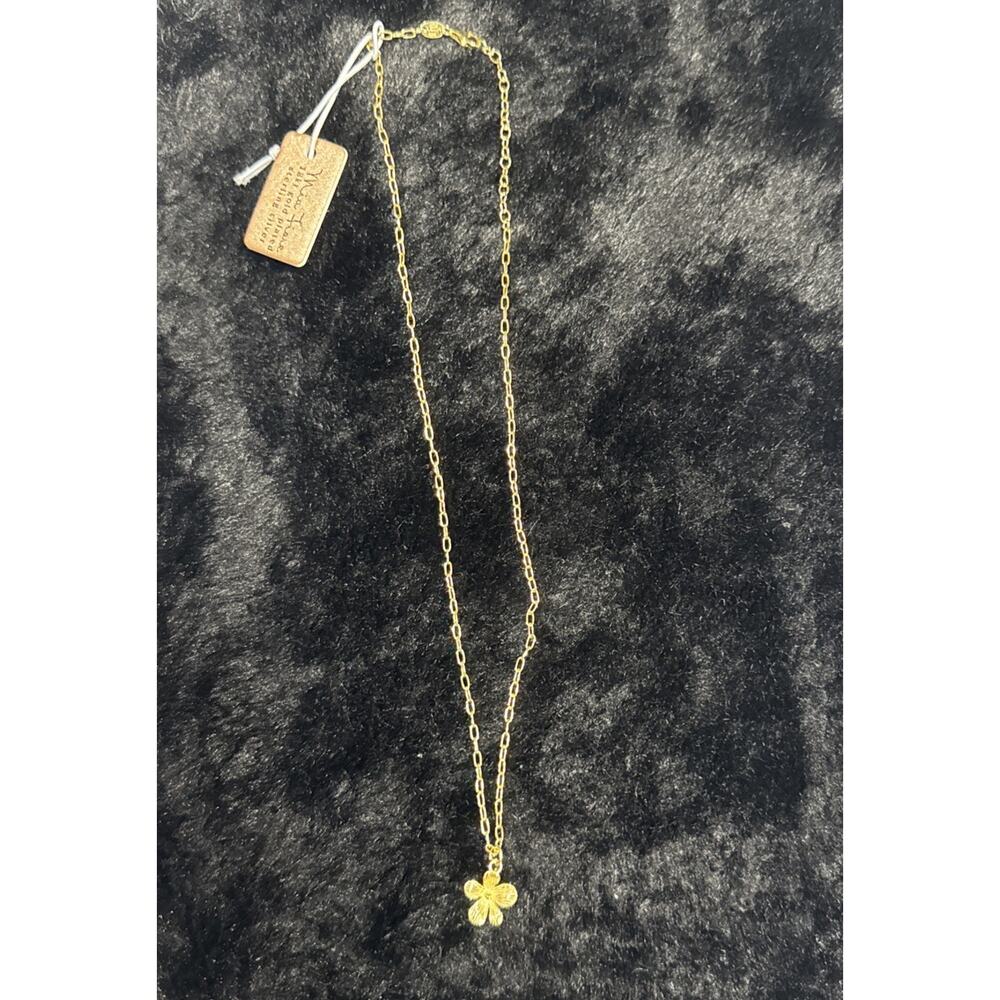 Mia Fiore 18kt Gold Plated Sterling Silver Flower Pendant Necklace 16+2” Italy
